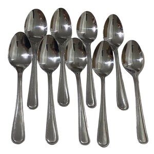 Stainless Steel Soup Spoon Lot of 9 Clean Line Design Thanksgiving‎ Dining